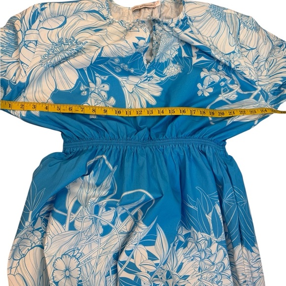 MARY KATRANTZOU Blue and White Floral Midi Dress - Picture 13 of 16